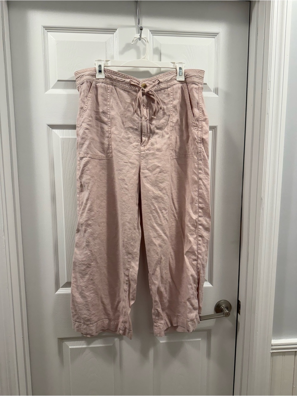 American Eagle Women's Pull On Pale Pink Drawstring Wide-Leg Pants size 18